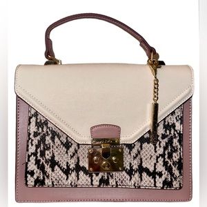 Aldo “Glendaa” Pink and White Snakeskin Crossbosy